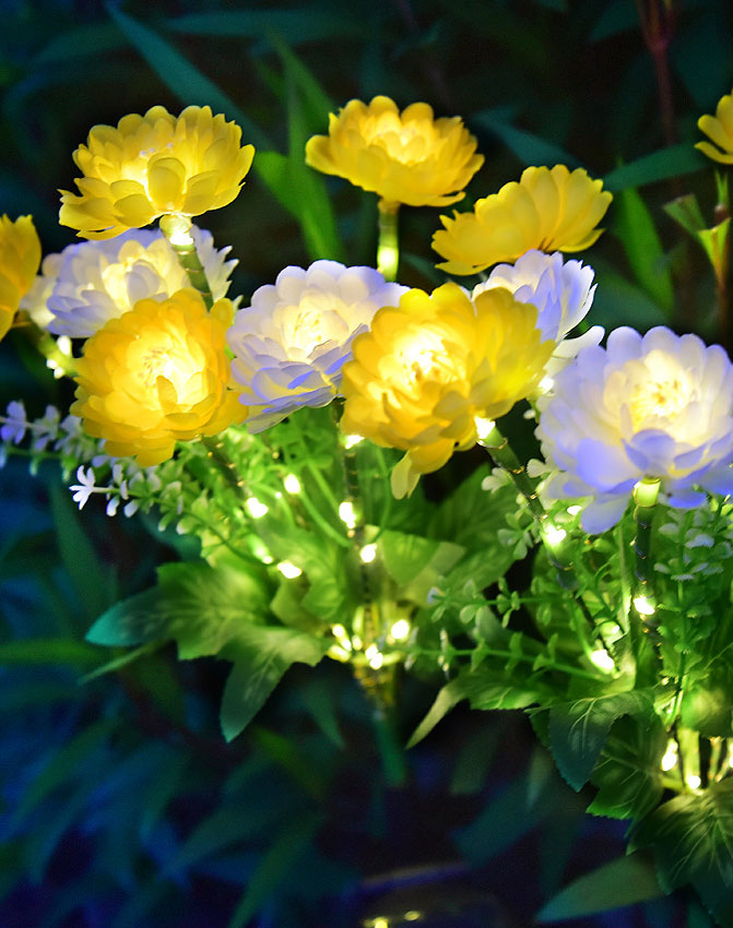 solar outdoor flower lights