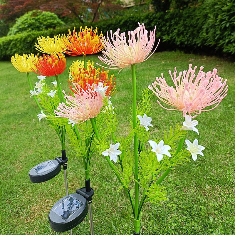 Backyard flower solar garden stake lights