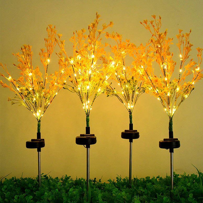 Solar outdoor plastic cole flower lamp