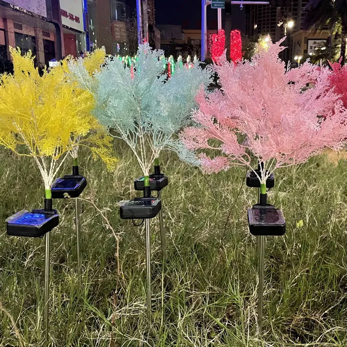 Solar Cypress Leaves Lights for Garden Yard Decoration