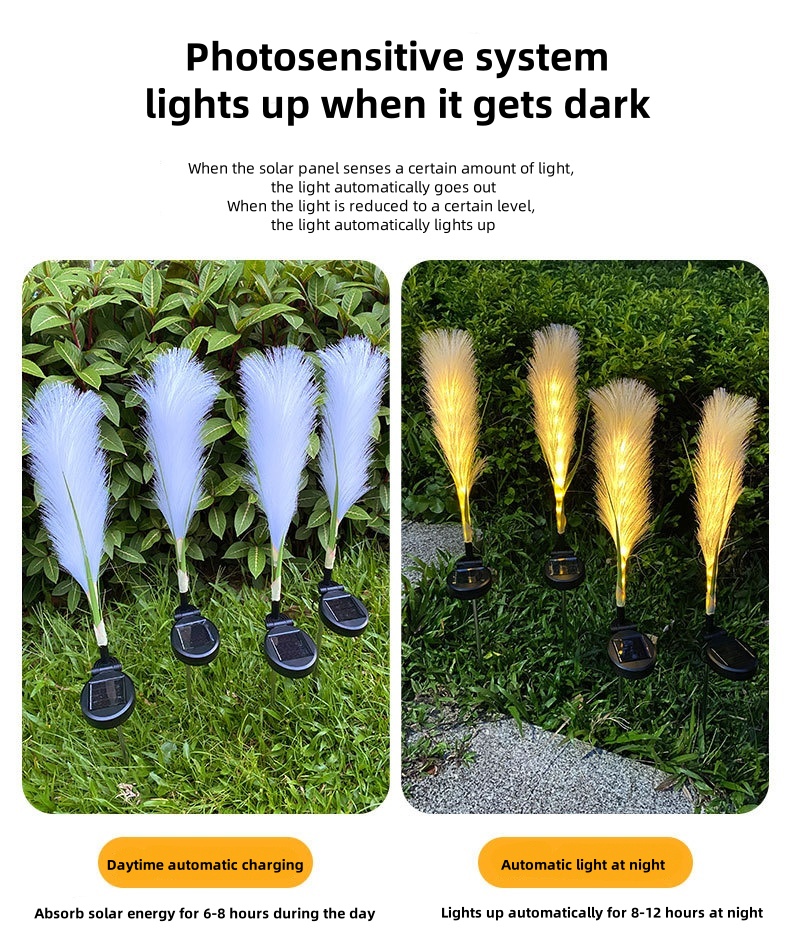 Solar garden decoration outdoor reed lights