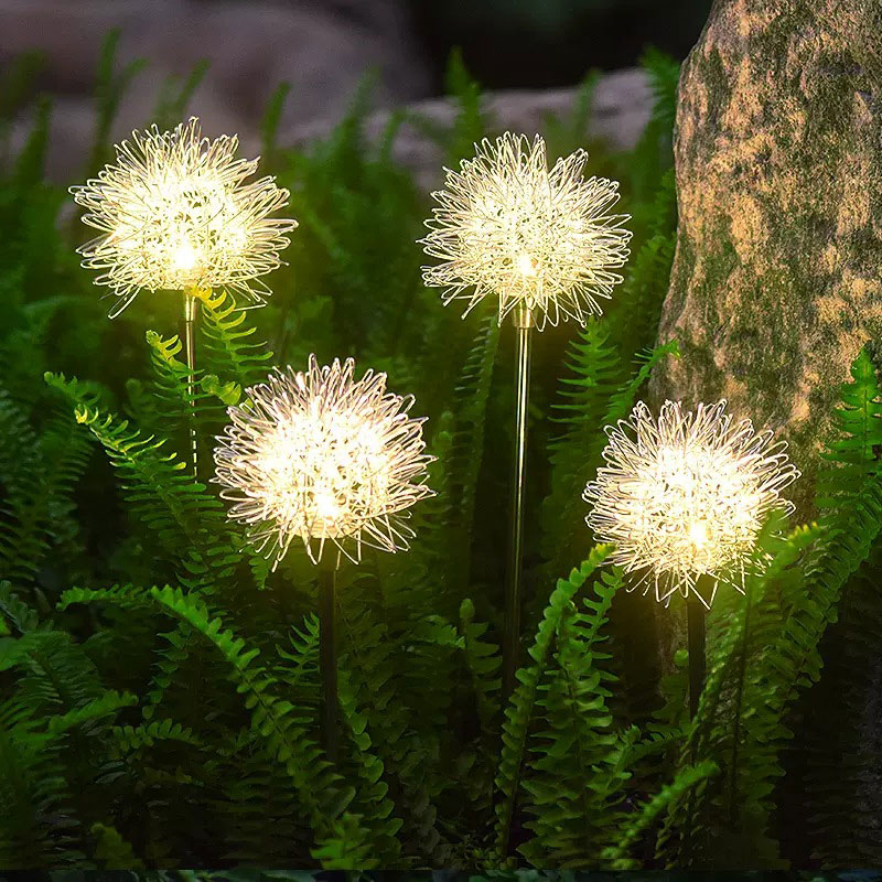 Solar dandelion outdoor stake light