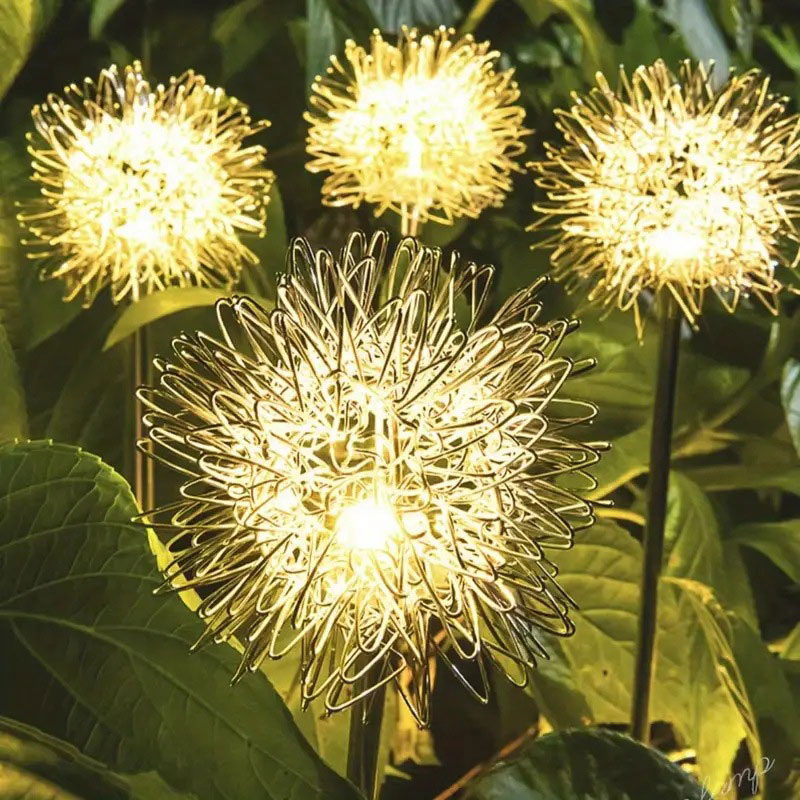 Solar dandelion outdoor stake light