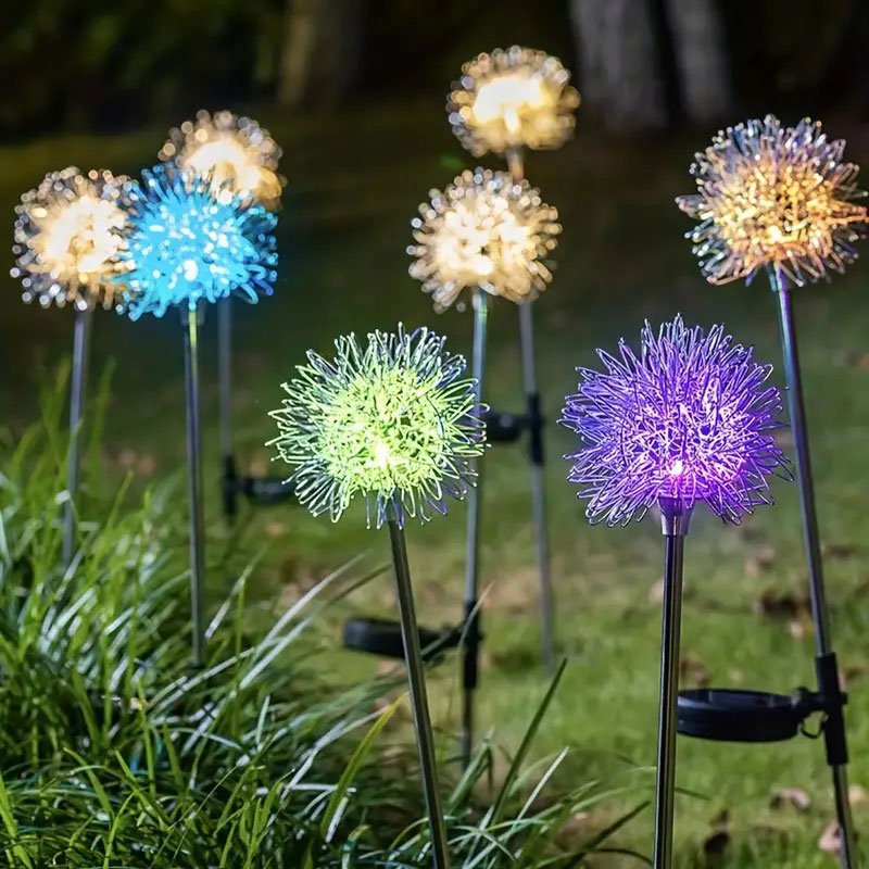 Solar dandelion outdoor stake light