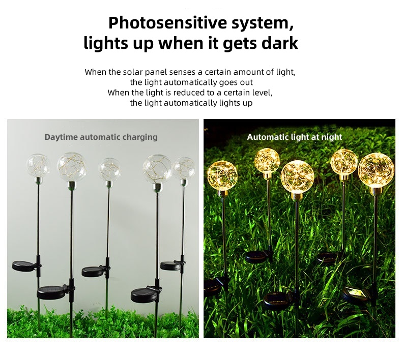 Solar garden globe stake light