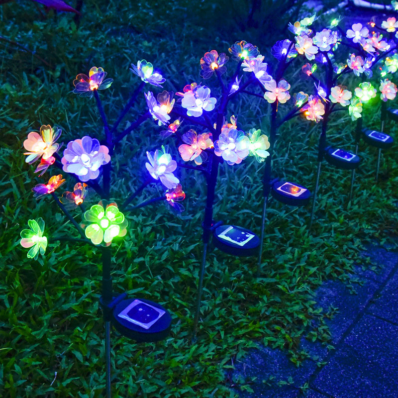 Luce decorativa solare per il cortile a forma di fiore di ciliegio