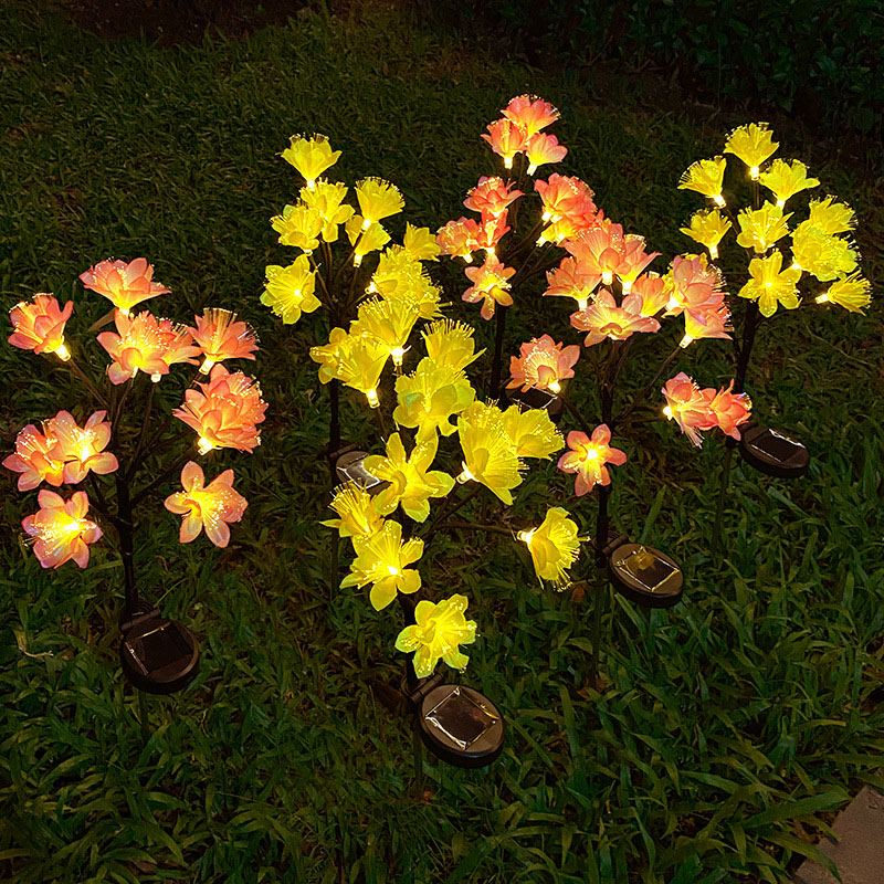 Waterproof Peach Flower Landscape Stake Light