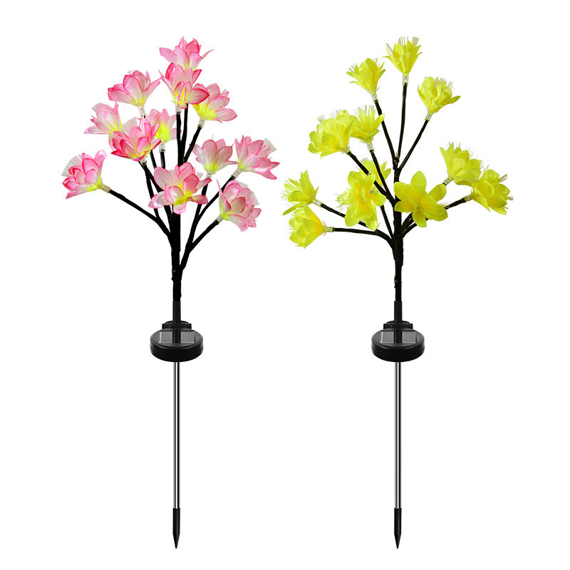 Waterproof Peach Flower Landscape Stake Light