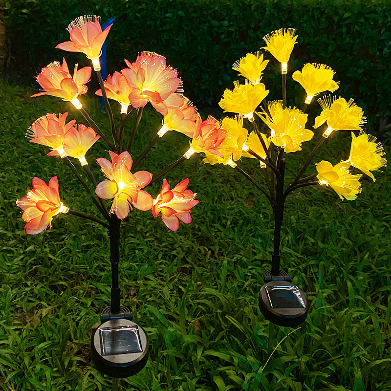 Lampe de paysage imperméable à piquet en forme de fleur de pêcher