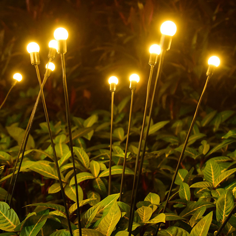 Lampes solaires d'extérieur en forme de lucioles étanches pour jardin