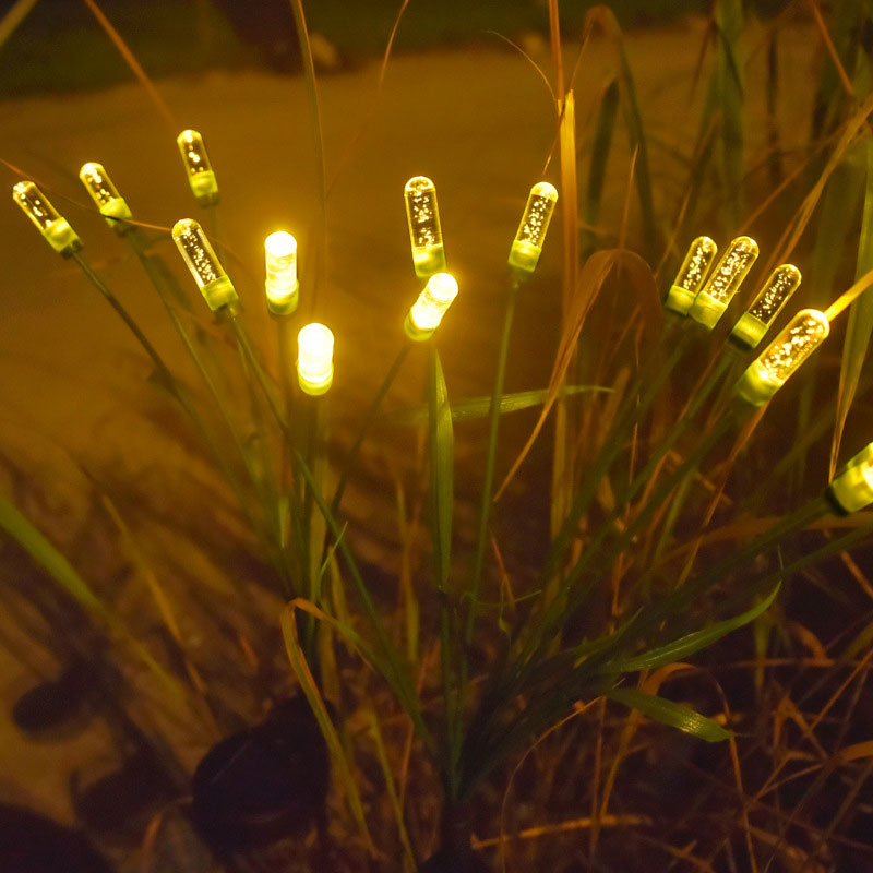 Solar powered reed backyard lawn lights