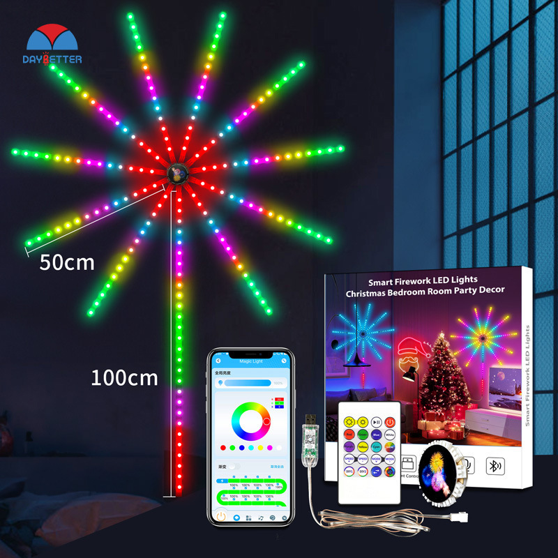 Slimme vuurwerk led-lamp met afstandsbediening via APP