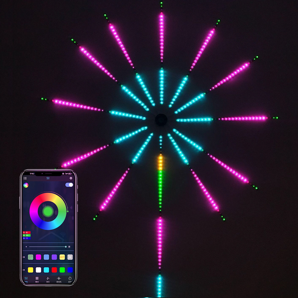 Slimme vuurwerk led-lamp met afstandsbediening via APP