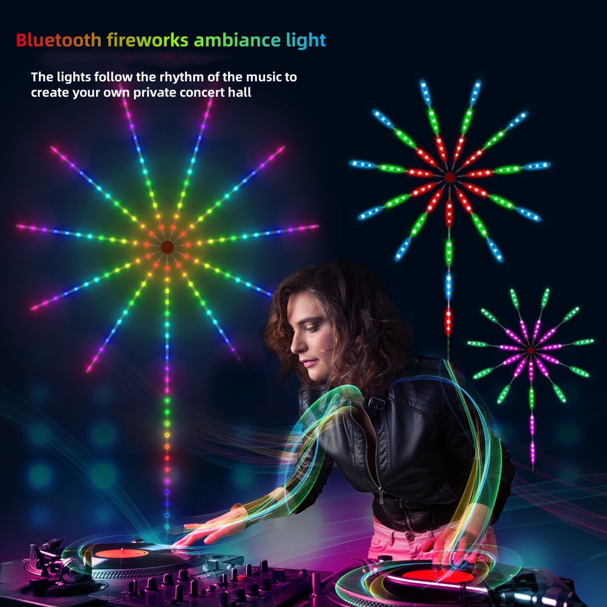 Slimme vuurwerk led-lamp met afstandsbediening via APP