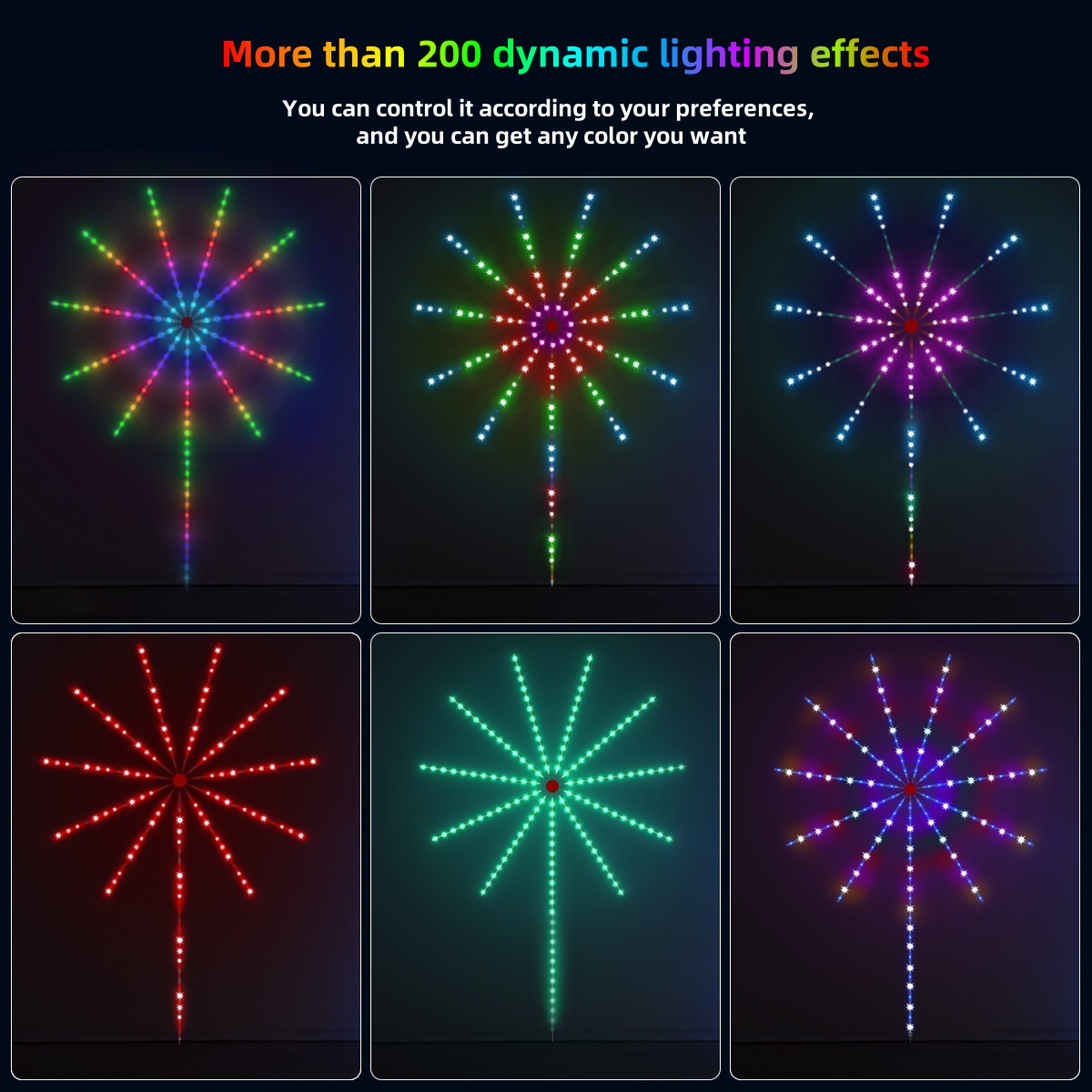Slimme vuurwerk led-lamp met afstandsbediening via APP