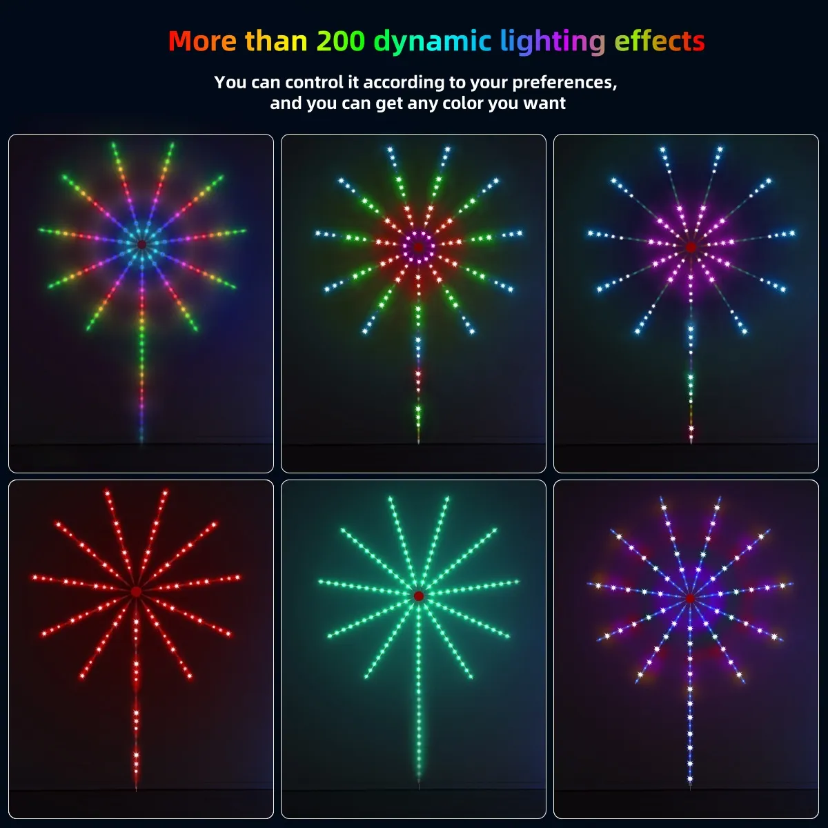 WiFi Bluetooth Smart RGB LED fyrverkeriljus