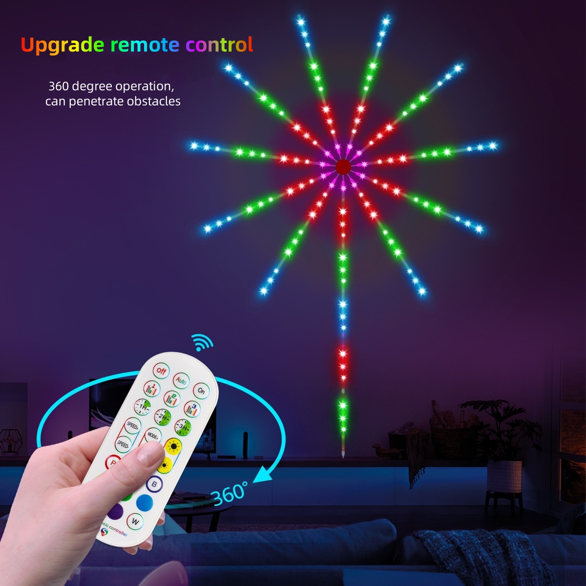 Slimme vuurwerk led-lamp met afstandsbediening via APP