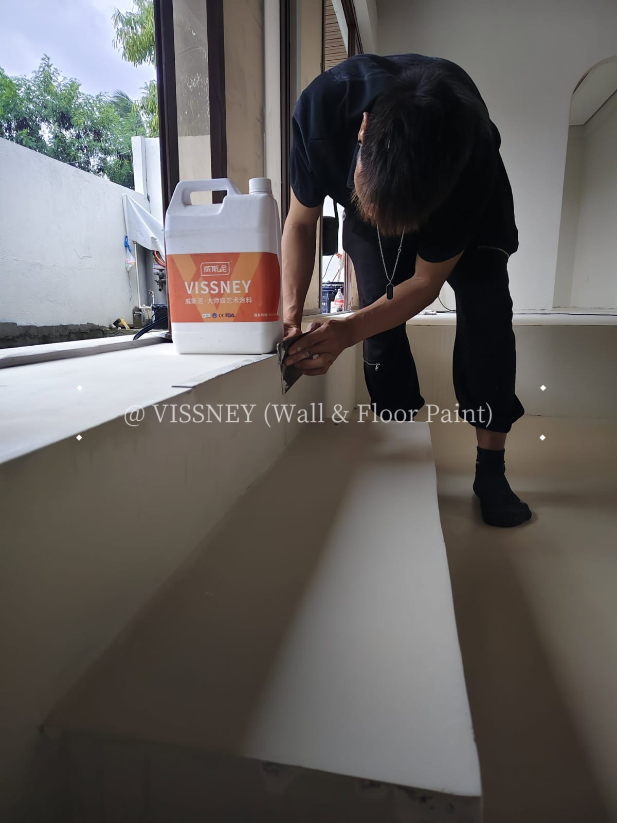 Microcement flooring for offices