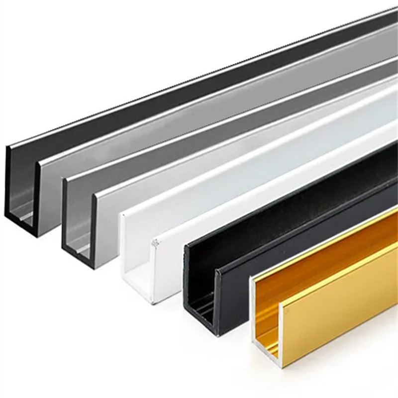 8/10/12/14 mm Glass Aluminum U Channels Profiles