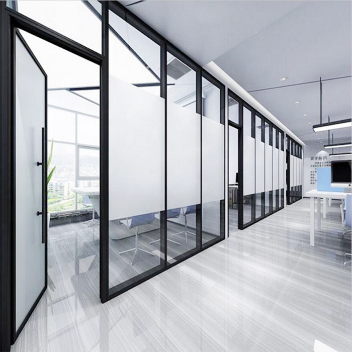 glass office partition wall