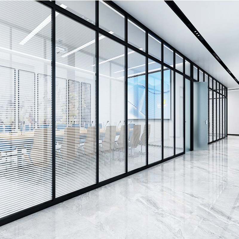 glass office partition wall