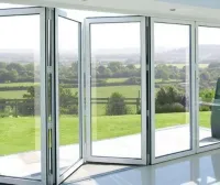 heat insulation system double triple glazed aluminium sliding folding doors