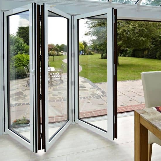 heat insulation system double triple glazed aluminium sliding folding doors