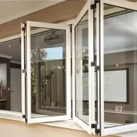 heat insulation system double triple glazed aluminium sliding folding doors