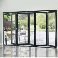 heat insulation system double triple glazed aluminium sliding folding doors