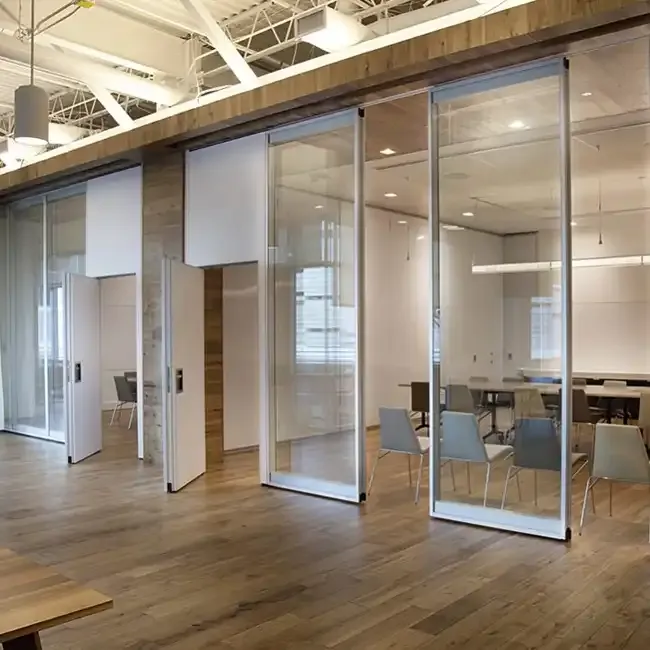 single double laminated glass sliding door partition