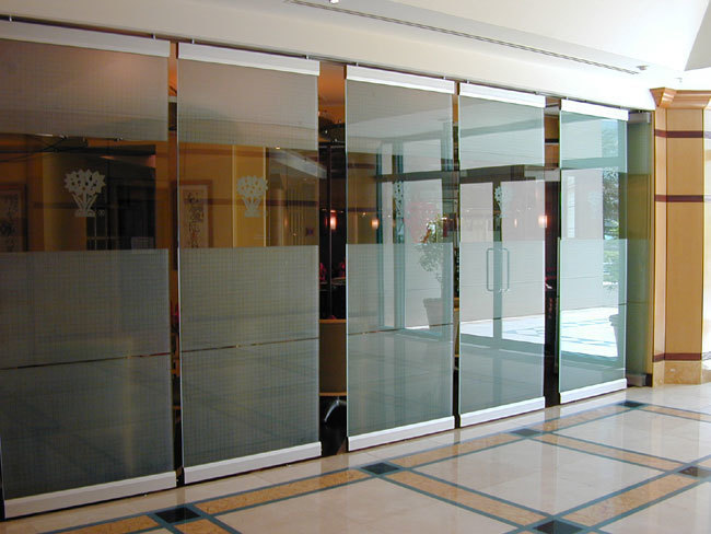 single double laminated glass sliding door partition