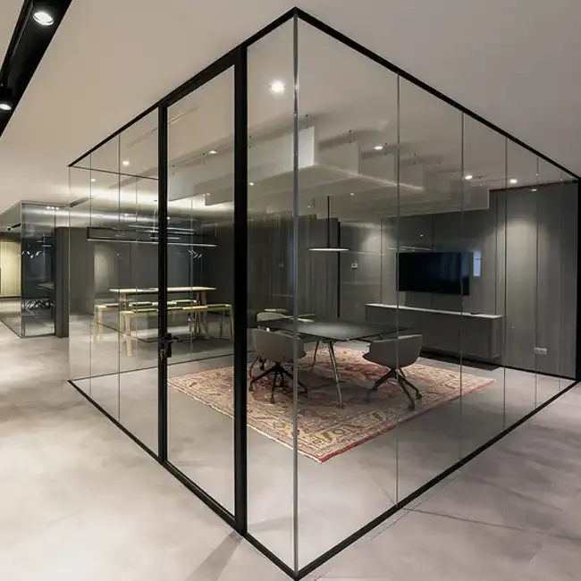 Aluminum frame glass partition wall modern partition design for office