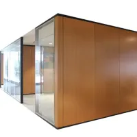 interior demountable office wooden and glass aluminum partition
