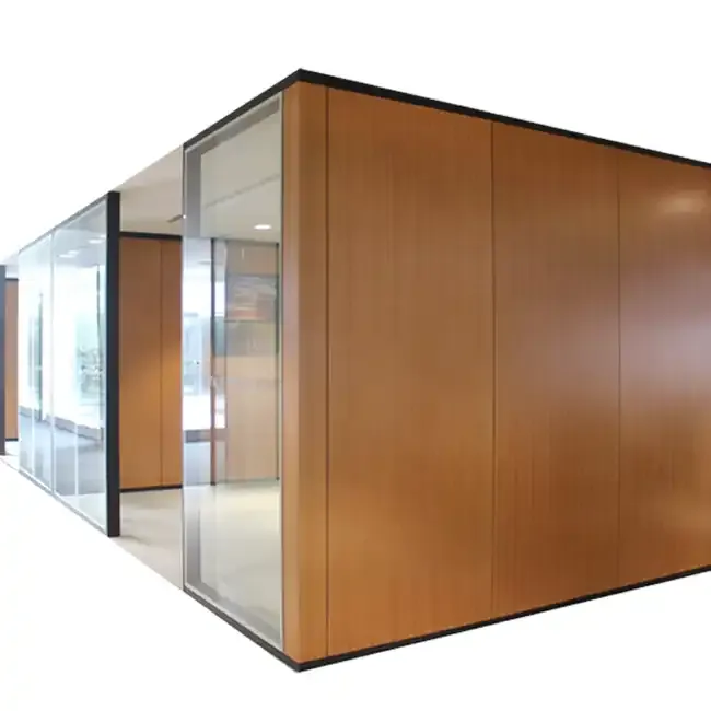 interior demountable office wooden and glass aluminum partition