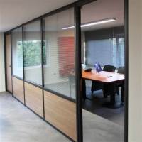 interior demountable office wooden and glass aluminum partition