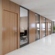 interior demountable office wooden and glass aluminum partition