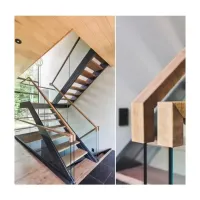 جودة عالية الفولاذ المقاوم للصدأ الألومنيوم النتوء سلامة درابزين الدرج الزجاجي