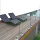 Balcón valla de vidrio y metal piscina valla sin marco