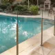 Balcón valla de vidrio y metal piscina valla sin marco