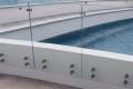 Balcón valla de vidrio y metal piscina valla sin marco