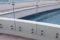 Balcón valla de vidrio y metal piscina valla sin marco