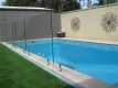 Balcón valla de vidrio y metal piscina valla sin marco