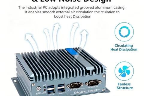 Mini Embedded Industrial Computer All Aluminum Profile Chassis, Low Power CNC Precision Machined Mini IPC Host