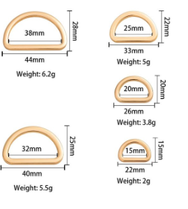 Rectangle Metal D Ring For Adustment