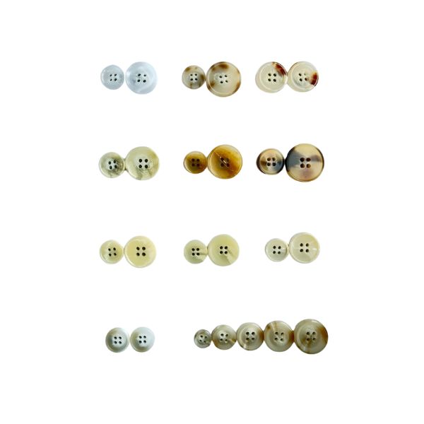 Resin buttons for garment