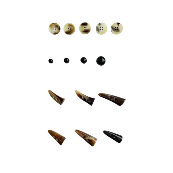 Resin buttons for garment