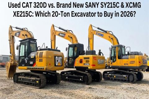 Used CAT 320D vs. Brand New SANY SY215C & XCMG XE215C: Which 20-Ton Excavator to Buy in 2026?
