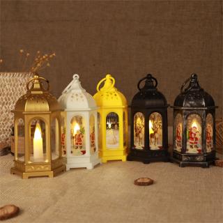 Linterna hexagonal Vintage Brown Lanterns Vela LED decorativa