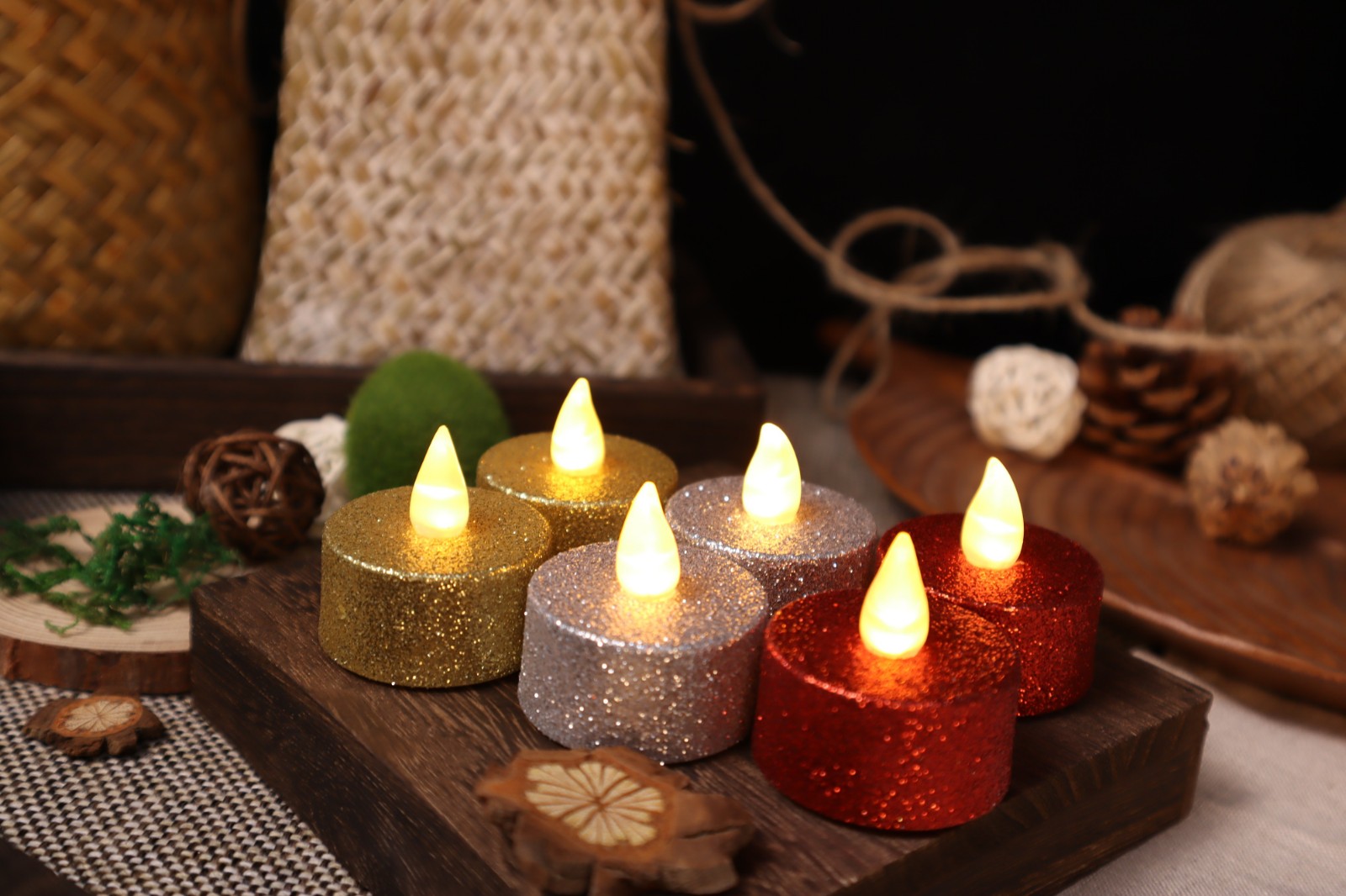 glitter LED candle