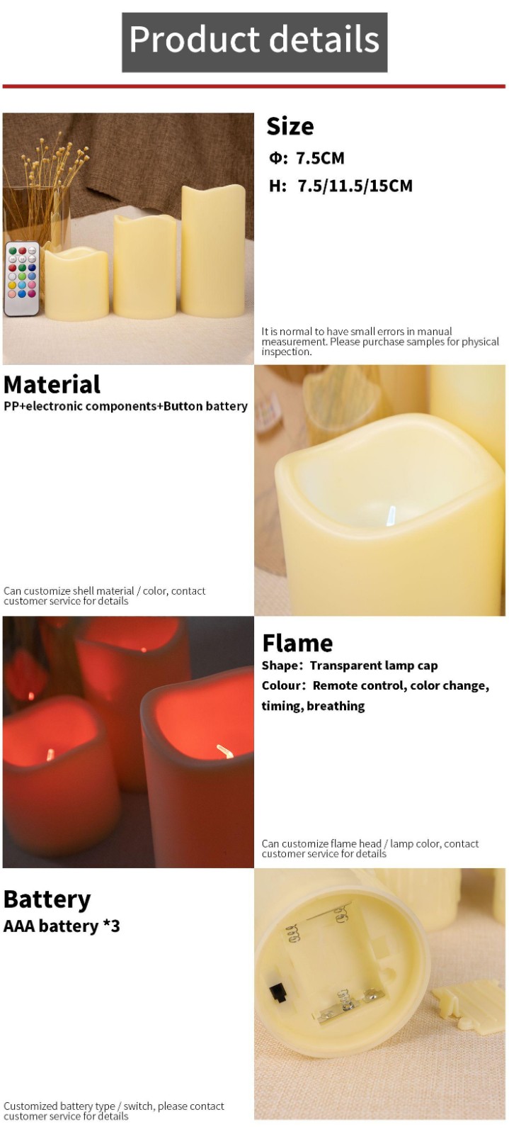 Plastics Wave shaped LED Candles